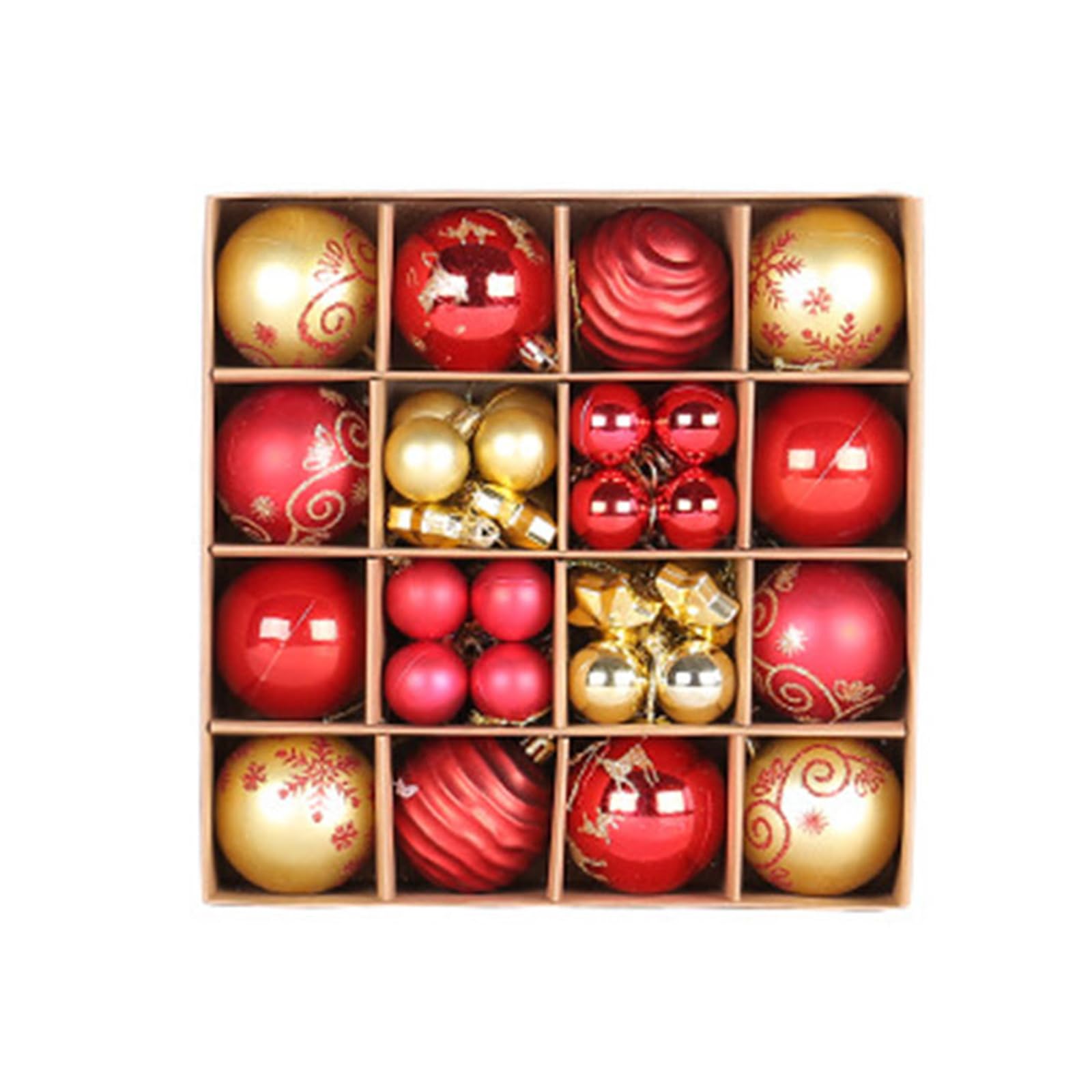 Christmas Tree Ball Pendants 44pcs / box Hanging Christmas Ball Pendant Ornament Baubles Balls Ornaments Tree Balls