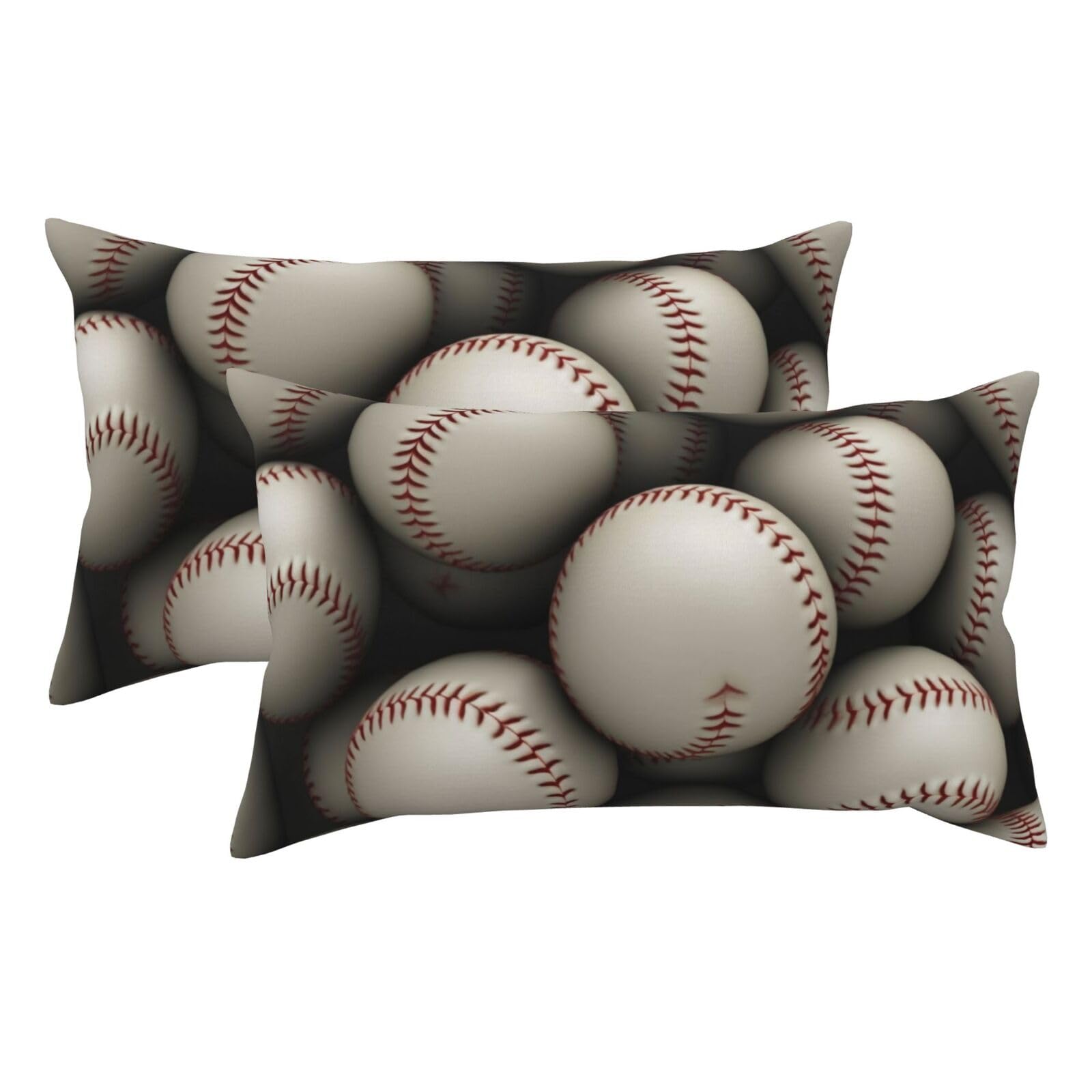 2 Pack King Size Pillow Cases for Hair and Skin Soft Breathable Pillow Case Covers with Hidden Zipper Baseball Pillowcase 20x36 Inches Pillow Covers for Sleeping Gift