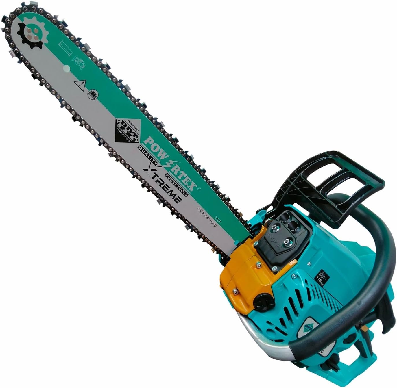 POWERTEX 74CC 18-inch Xtreme Chian Saw (Green), PPT-GCS-18-C