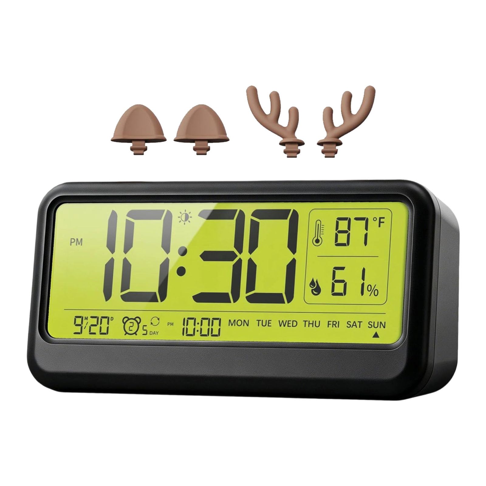 Elnwnnkc LED Digital Alarm Clock with Stepless Dimming Temperature Alarm Sound Electric Desk Clock for Bedroom Living Room Bedside Digital