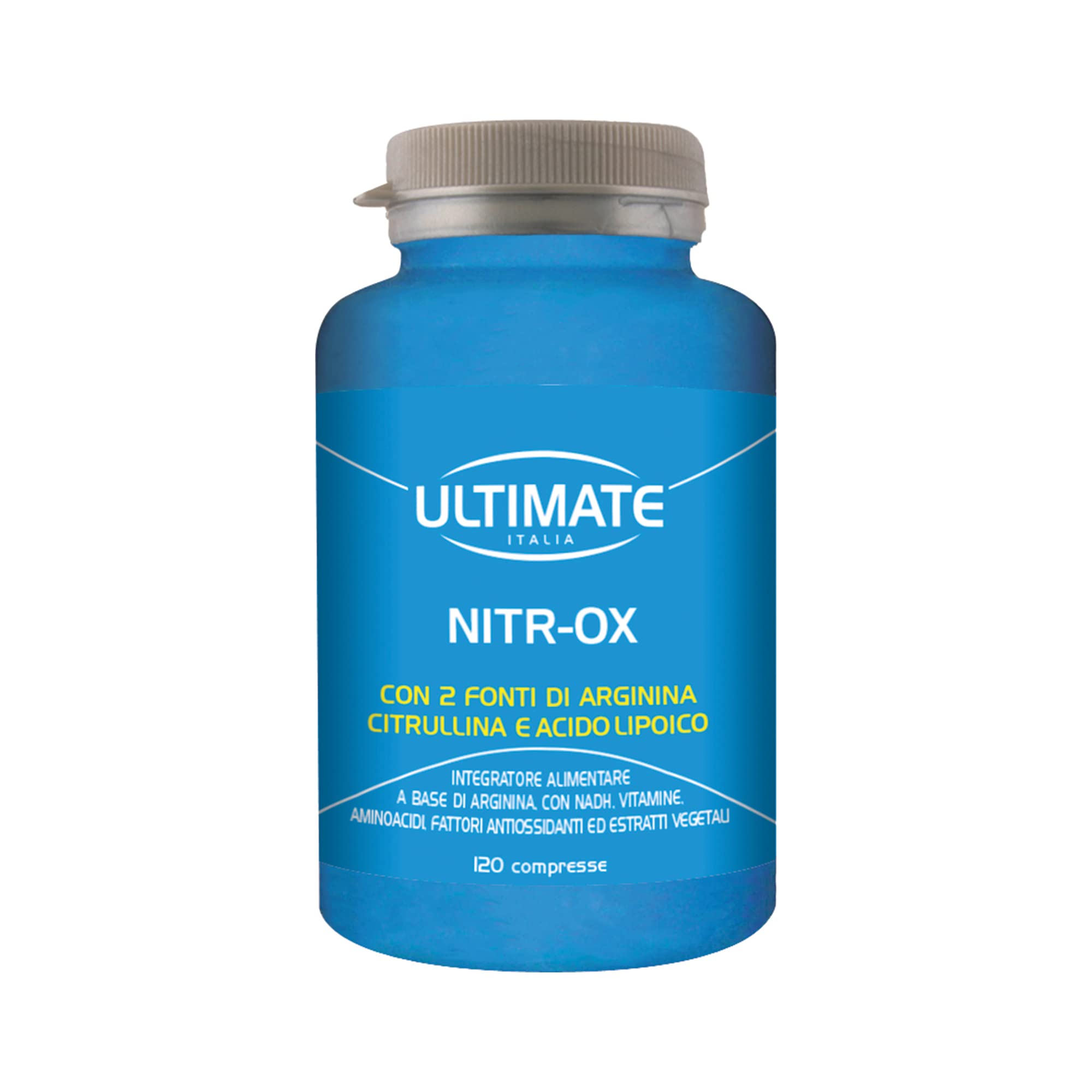 Ultimate Italia - Nitr-ox - Integatore con 2 fonti di arginina citrullina e acido lipoico - 120 Cpr