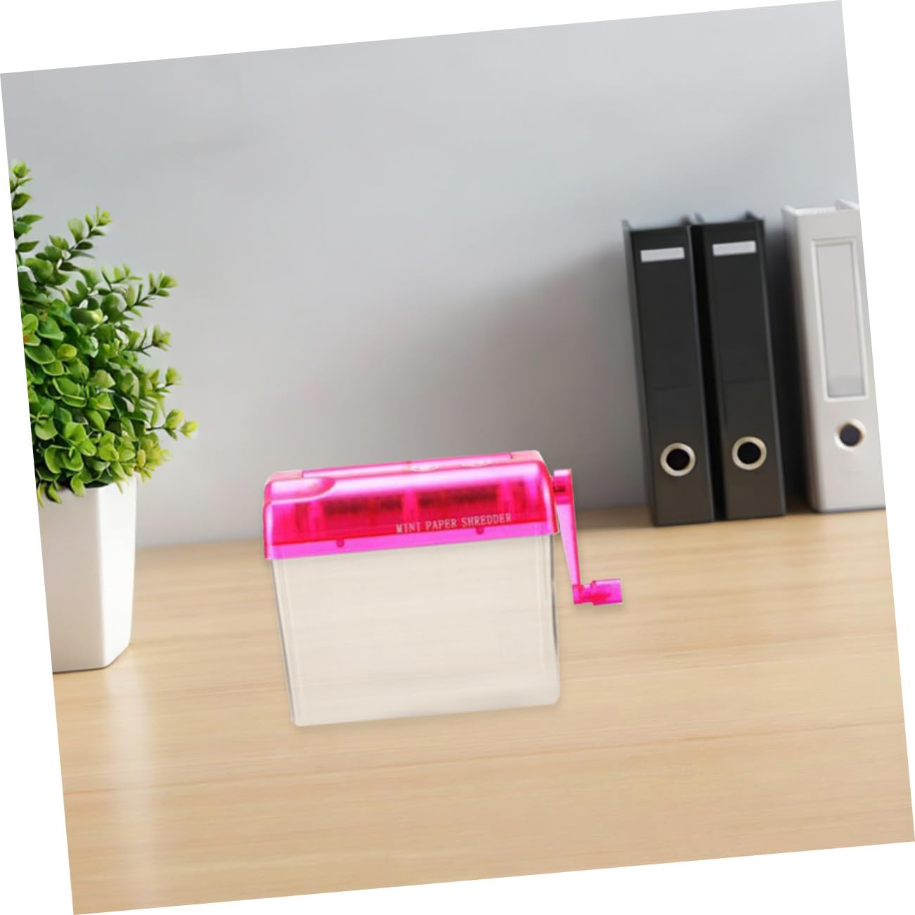 DOITOOL 2 Piezas Trituradora de Portátil Manual Mini Diseño de Manivela para Oficina Escuela y Papel Shredder Seguro y de Unidades Rosa y Azul