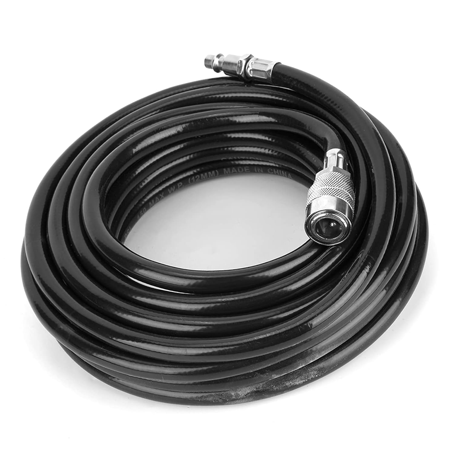 24.6ft PVC Air Hose with Quick Connect Fittings Lightweight Pneumatic Air Compressor Hose