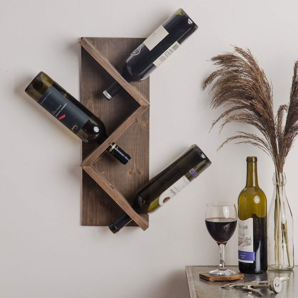 Home Essentials 16 Inches Length x 10 Inches Height Wood Wine Rack Shelf