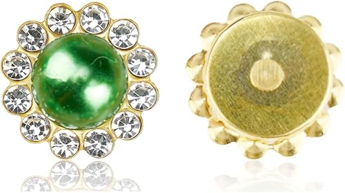 Miniatura 2 de 100 diamantes de imitación para coser en forma de garra de flor de 0.47 pulgadas, base plana dorada, diamantes de imitación de cristales brillantes