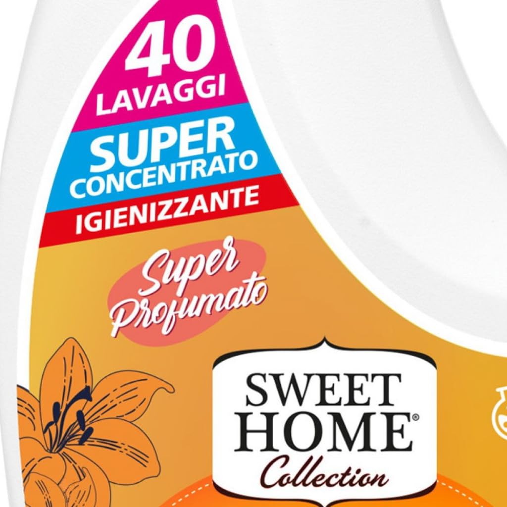 Sweet Home Detersivo Liquido Per Bucato Orquídea y Vainilla - Detergente Líquido 40 Lavados - 2000 ml + Llavero Beni Culinari