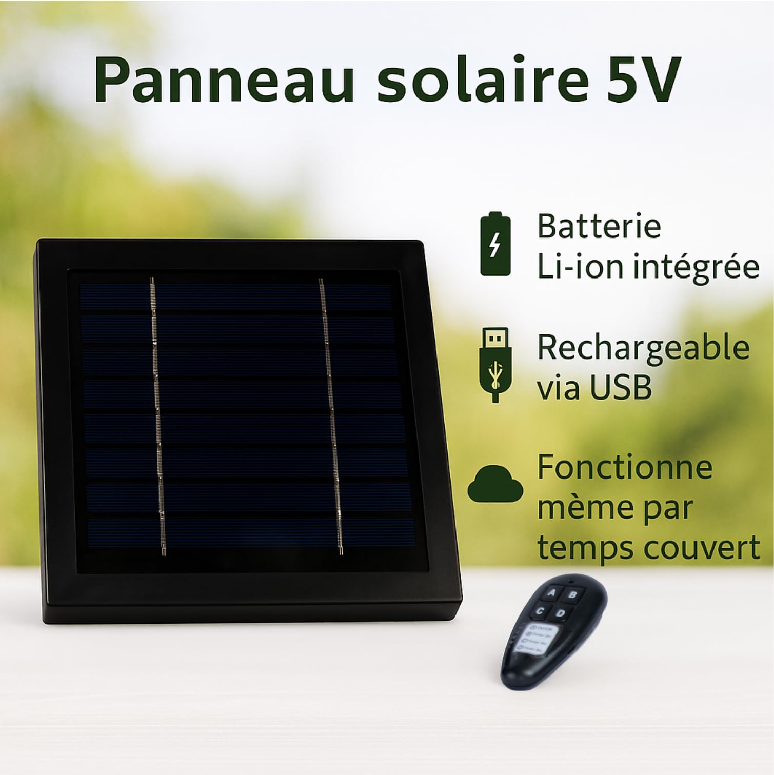 Statue de Bouddha Fontaine Solaire 58cm, Recharge USB ou Panneau Solaire câble 5m & télécommande, Décoration Jardin Fontaine Zen LED, Bouddha Decoration Intérieur & Extérieur