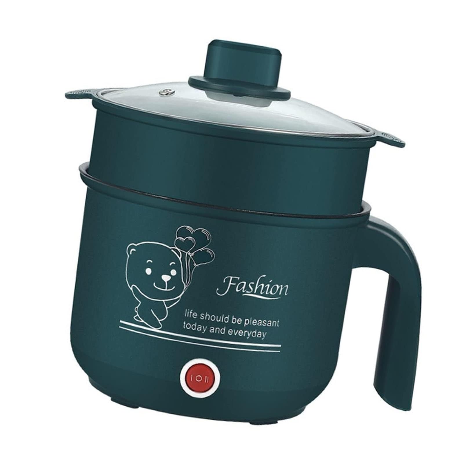 Cuociriso - Cuociriso Elettrico, Cuocirisos Con Vaporiera, Mini Cuocirisos Multifunzione Da 1,8 L, Mini Pentola Antiaderente Verde Multifunzione Da 220 V A Strato Singolo