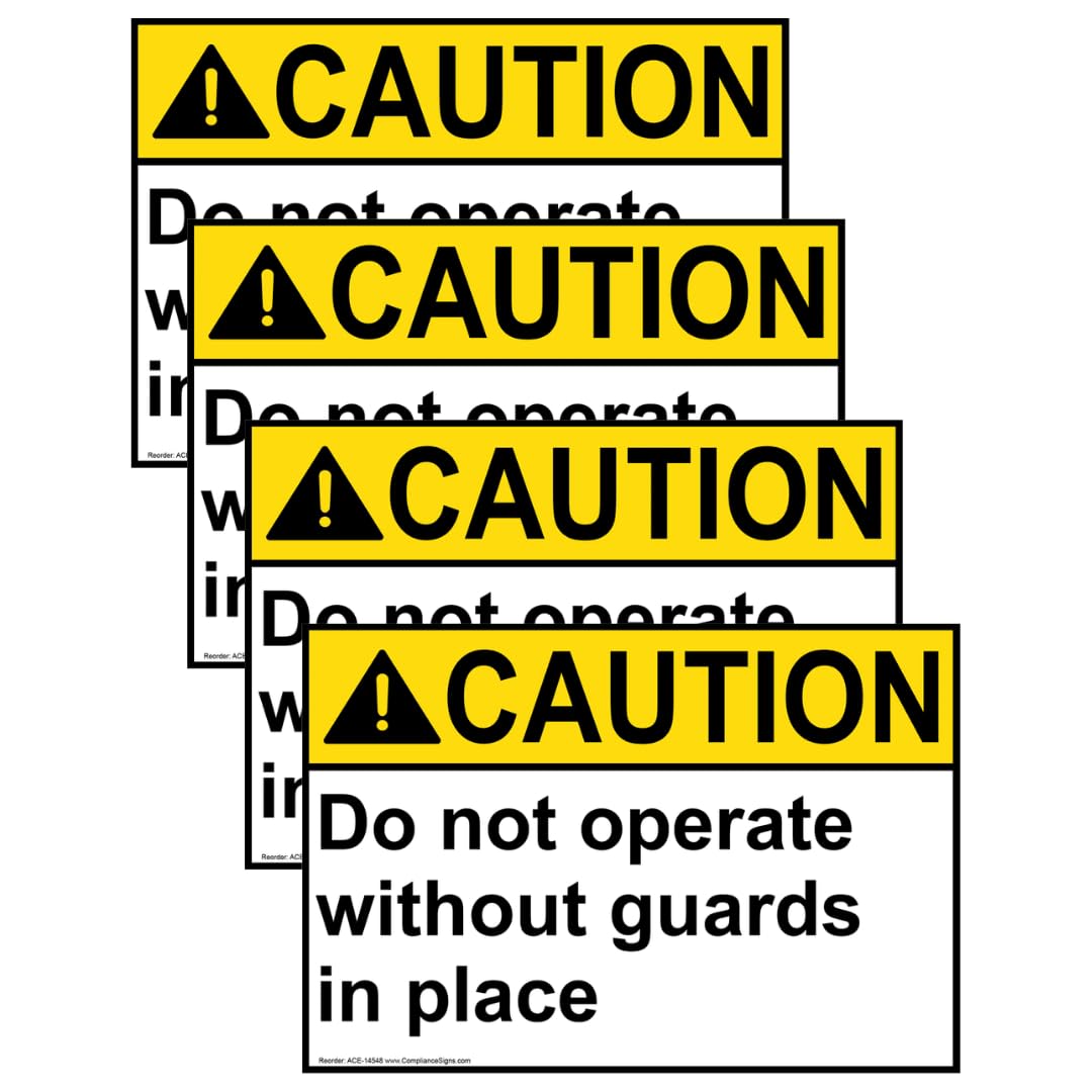Étiquette de sécurité ANSI Caution Do Not Operate lot de 4 stickers vinyle 12,7x8,9 cm