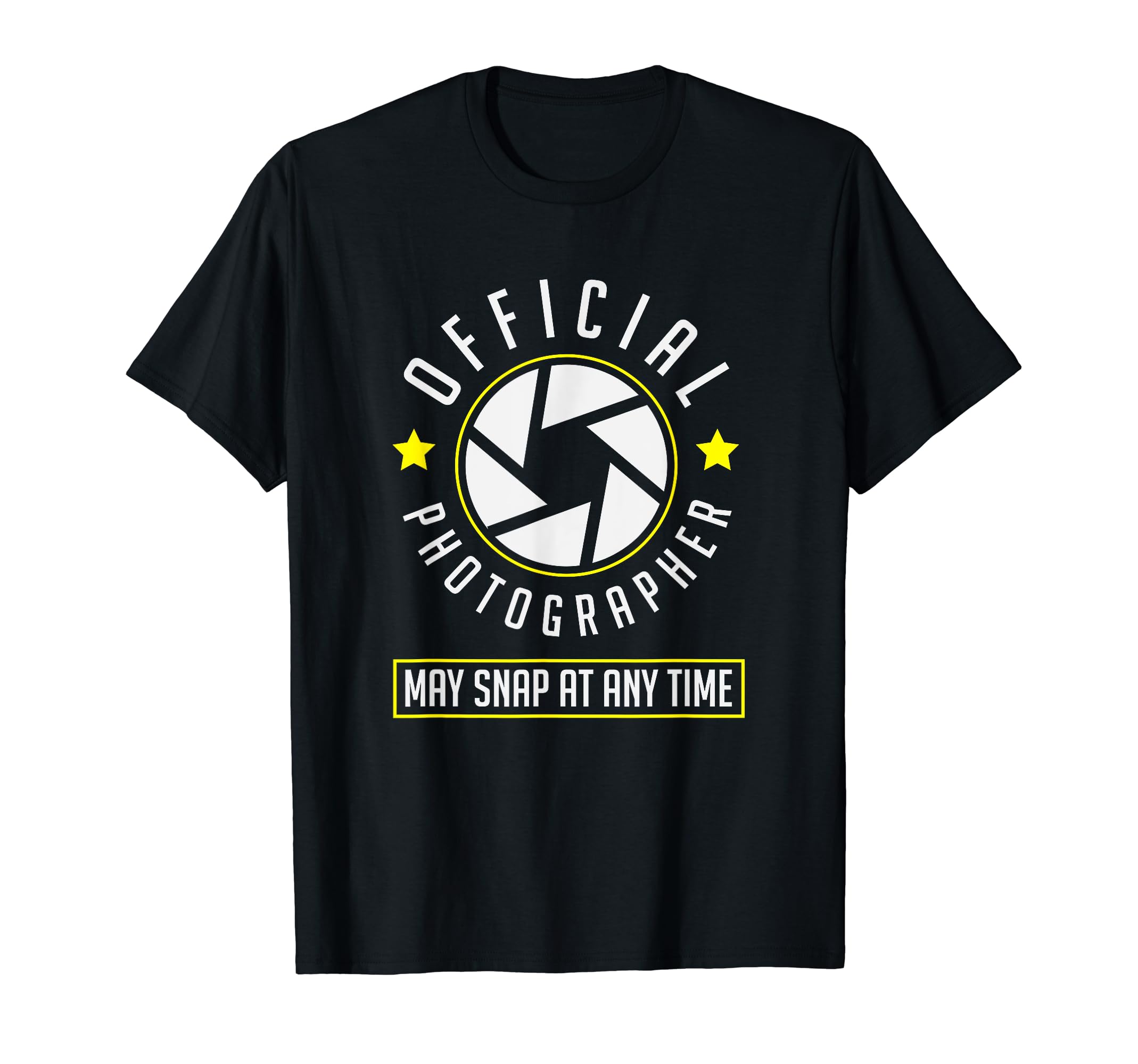 Photographer May Snap At Any Time Camera Photography T-Shirt, Black