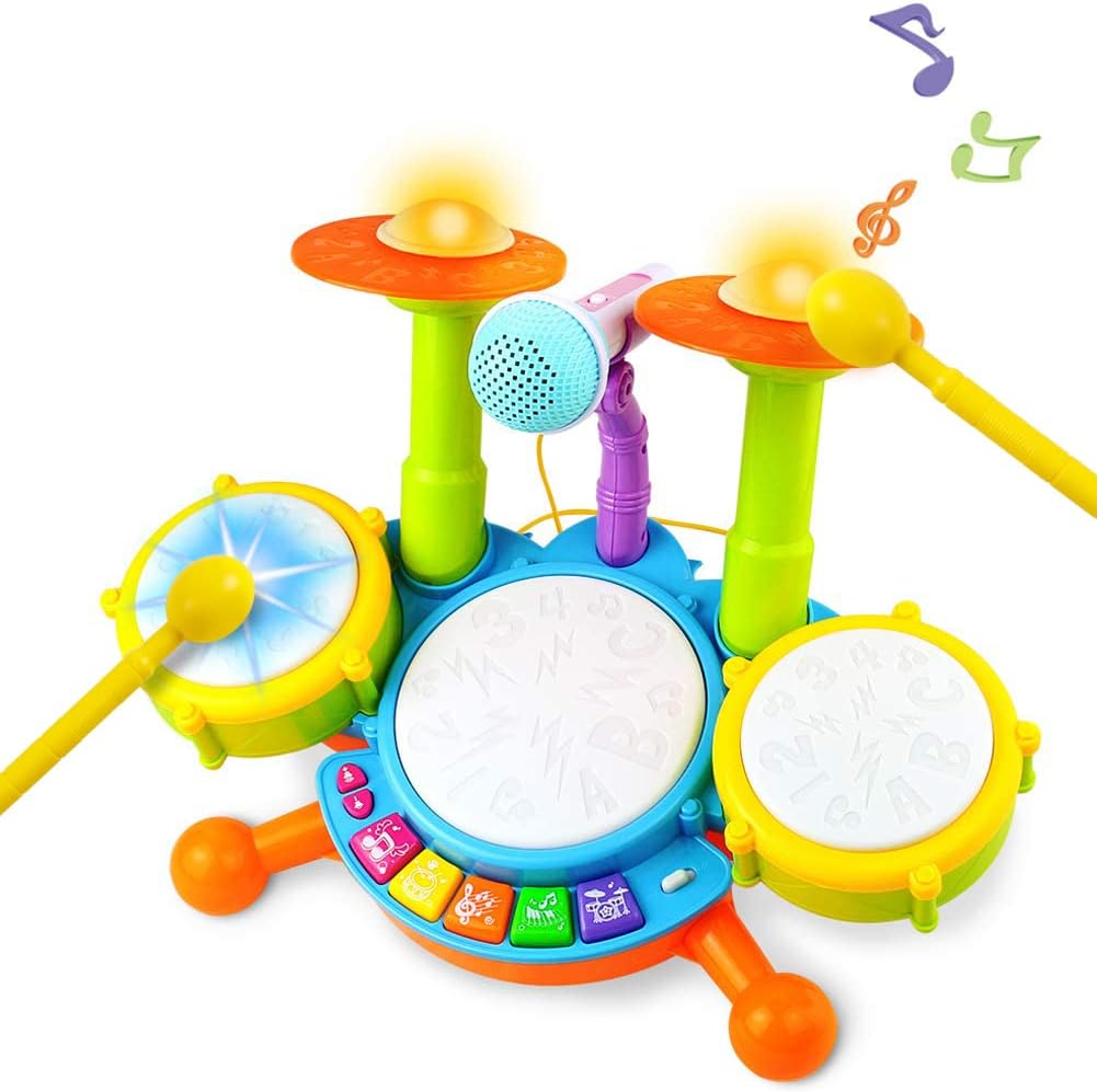 Kids Drum Kit Toy for 1 Year Old Boys Drum Set Baby Musical