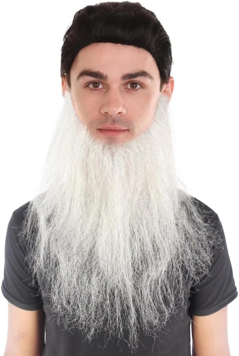 Long Synthetic Beard for Men Ideal for Cosplay and Performance