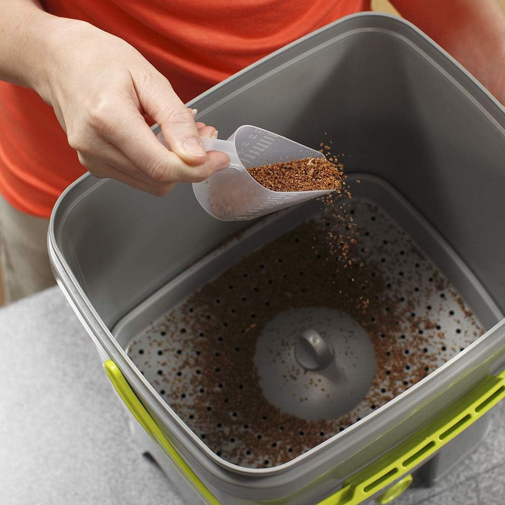 Skaza Bokashi Organko Set (2 x 16 L) Composteurs 2X pour Jardin et Cuisine en Plastique Recyclé | Kit de démarrage avec Activateur de Fermentation EM 1 kg (Cappuccino-Blanc) 19750132