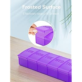 Large Pill Organizer Weekly, Barhon Vitamin Case Box Large Capacity Compartments, 7 Day Pill Containers for Medicine Supplements Fish Oil