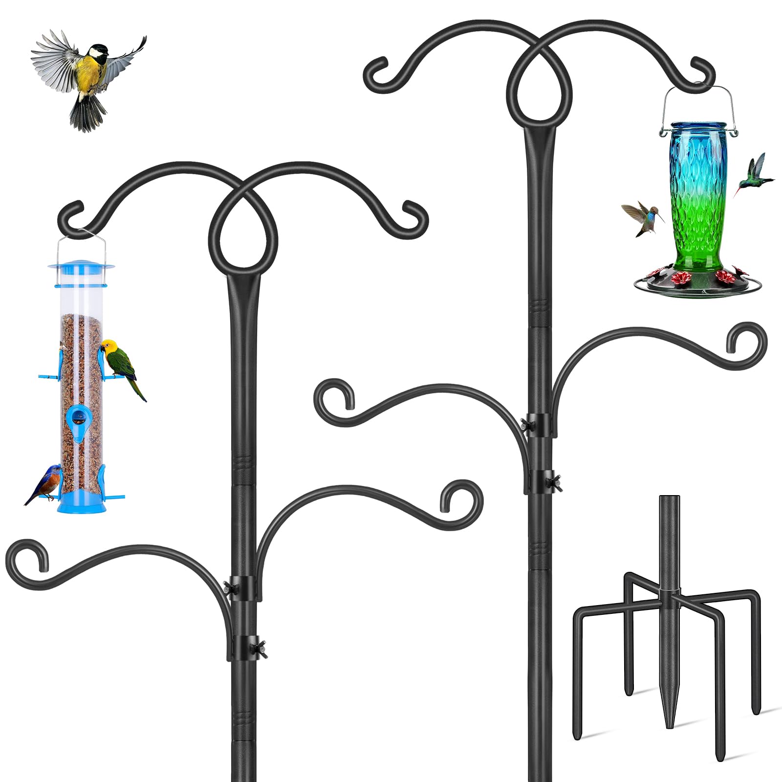 Estaciones de alimentación de pájaros para jardín: decora tu exterior con postes de metal de 193 cm