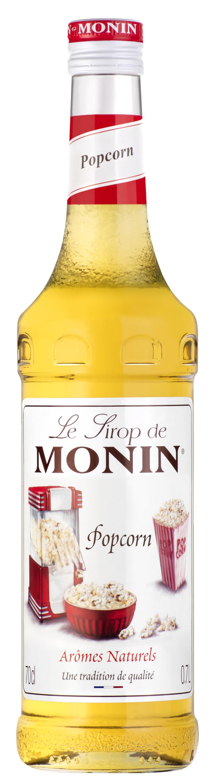 Monin Sirup Popcorn (1 x 0,7l) - Karamellgeschmack für Kaffee, Desserts und Cocktails - Kino - Feeling