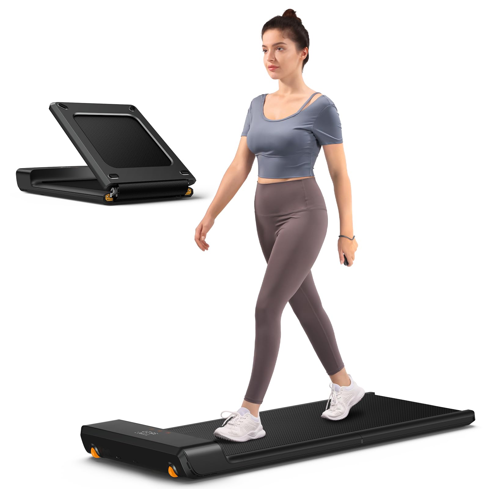 WALKINGPAD A1 Pro Walking Pad Folding Treadmill, 300 lbs Capacity Walking Pad Smart Walk Slim Foldable Exercise Fitness Equipment Under Desk Running Indoor Outdoor Gym Black