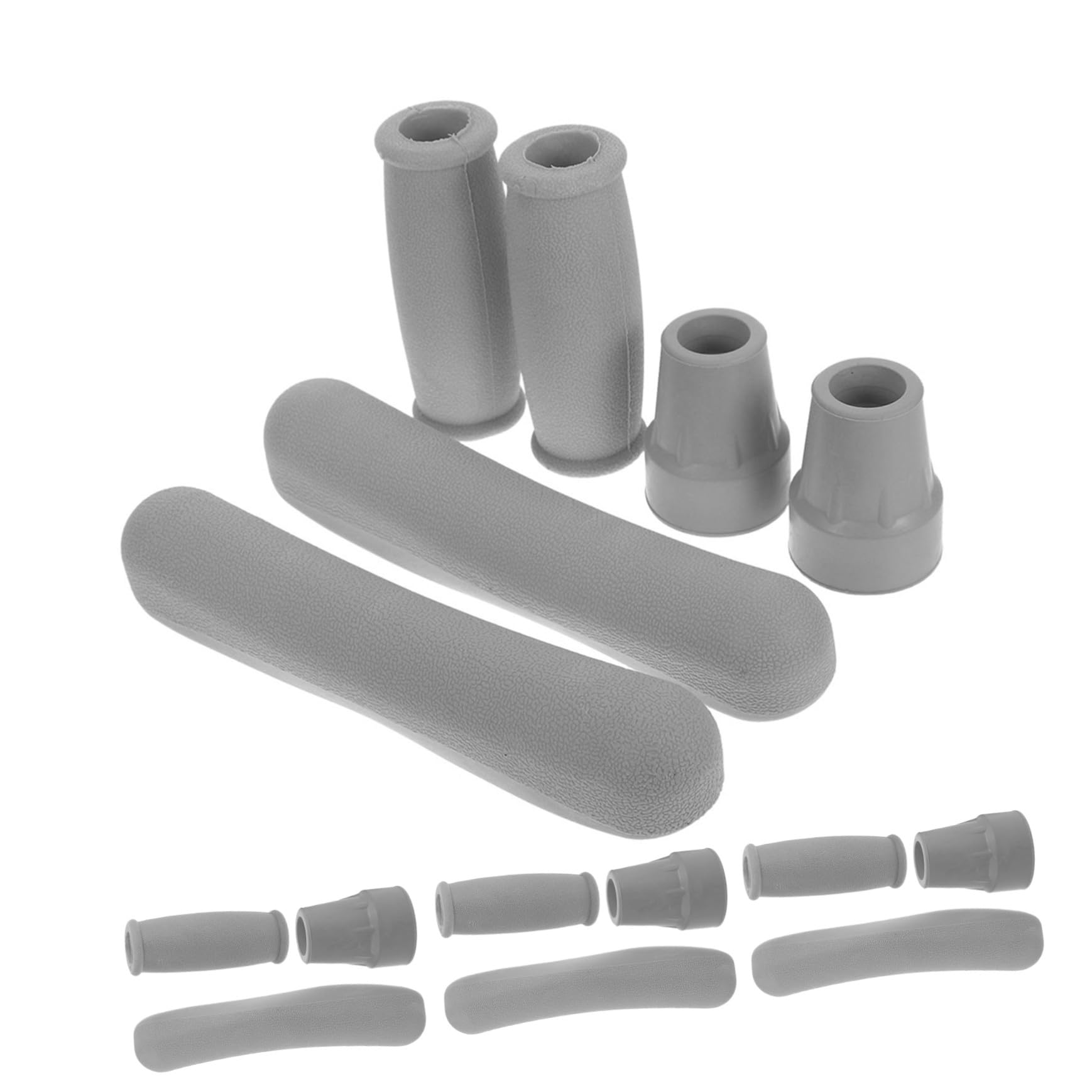 SHERCHPRY 4sets Cuscinetti Per Stampelle Imbottiti Con Coperture Per Impugnature Di Ricambio in Gomma e Punte Per Bastoni Da Passeggio Per Protezione Riparazione Degli Ausili Per Deambulazio