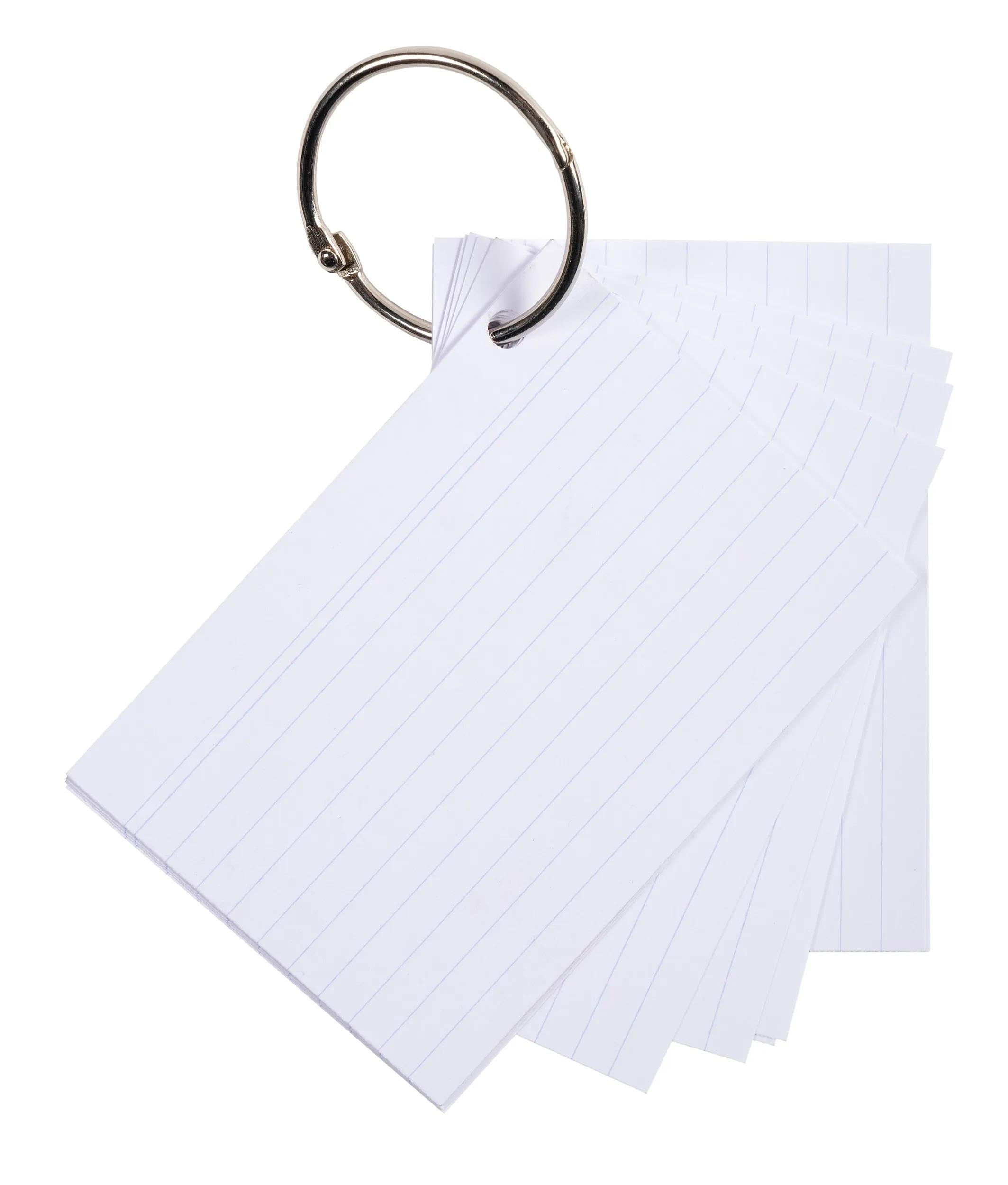 Exacompta - Ref. 10330E - Karton mit 19 Packungen à 50 Flashcards in Folie + Ring - liniert perforiert - Format A7 - zufällige Farbauswahl: weiß, rosa, blau, gelb, grün