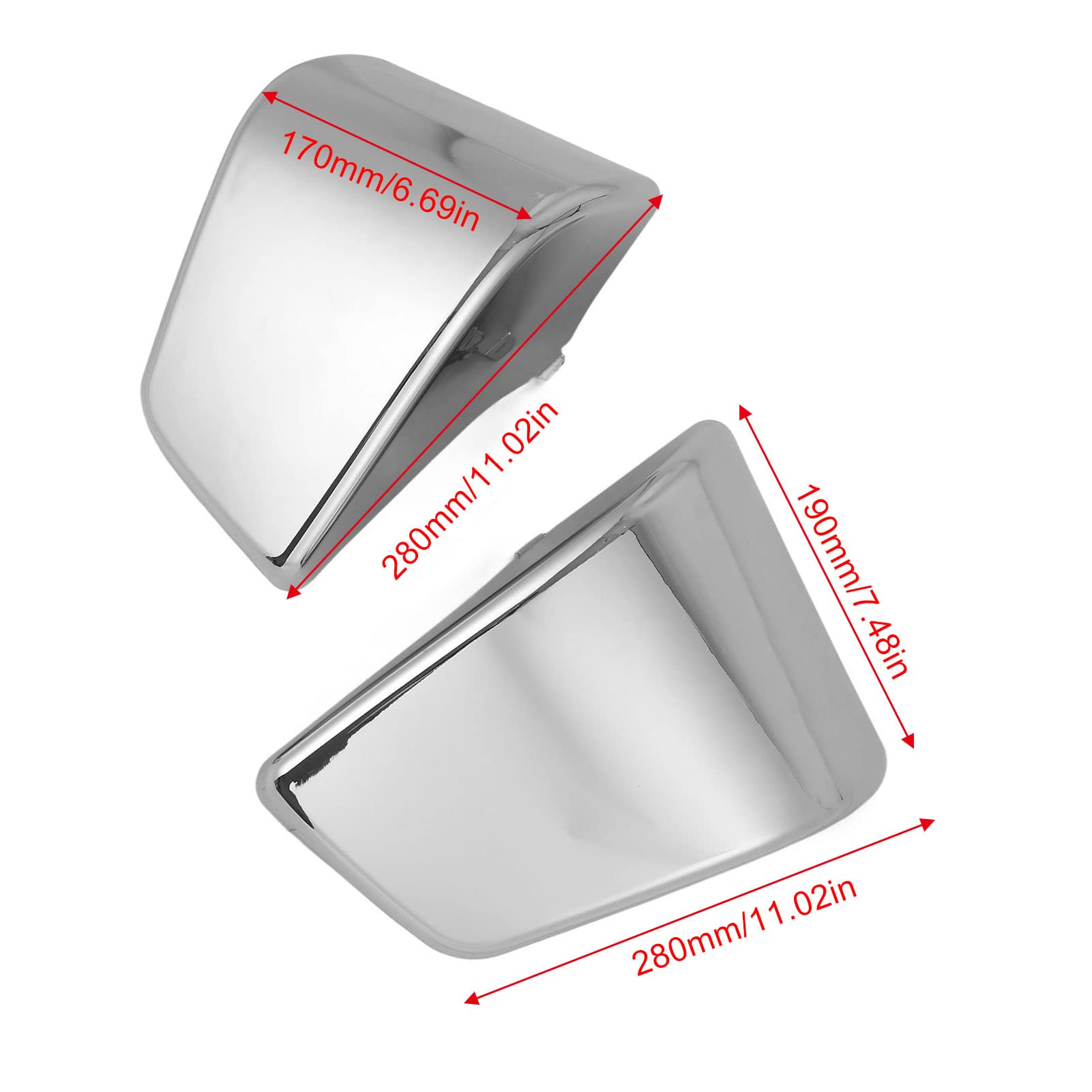 Coperture Carenatura Pannello Laterale Batteria Moto Sinistra Destra, Clip Coperchio Laterale Batteria, Copertura Laterale Batteria Moto per Shadow Ace VT400 VT750 1997‑2003(Argento)