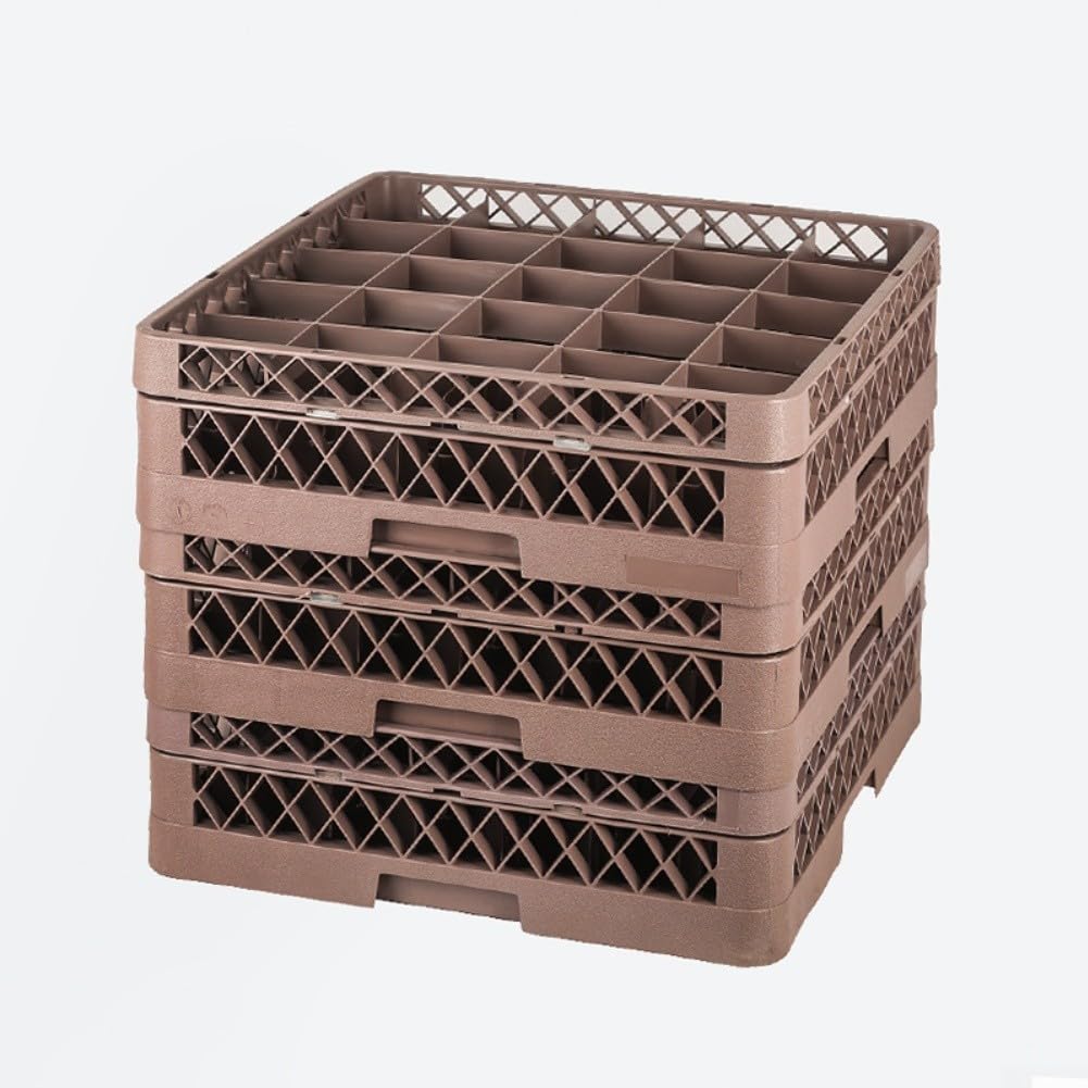 Marco de portavasos para lavavajillas, color marrón (4) | Se adapta a la mayoría de los modelos, acabado marrón, compartimentos seguros, reduce el riesgo de rotura, limpieza rápida