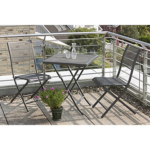 MERXX Balkonmöbel-Set Samos 3-TLG. Klappstuhl und Tisch
