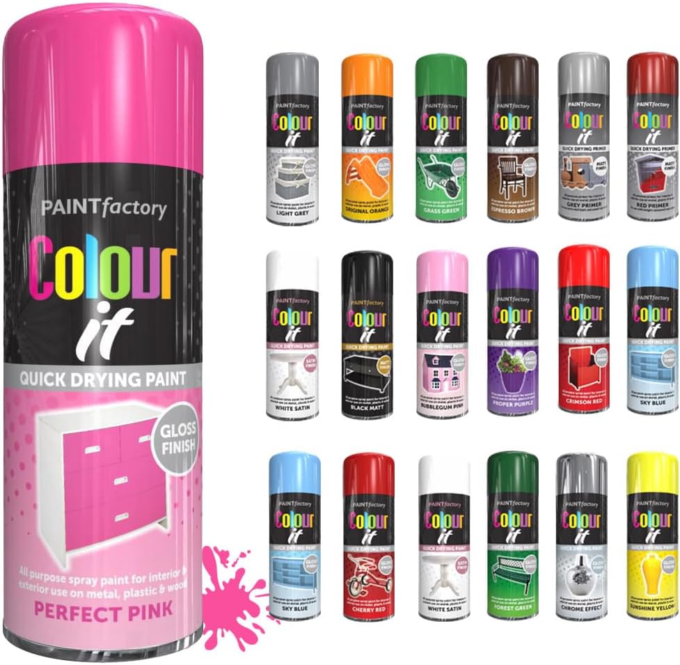 Kobra HP Spray Paint Matt Finish, Acrylic, 400ml Can Colour HP5000 Light Fuchsia Amazon