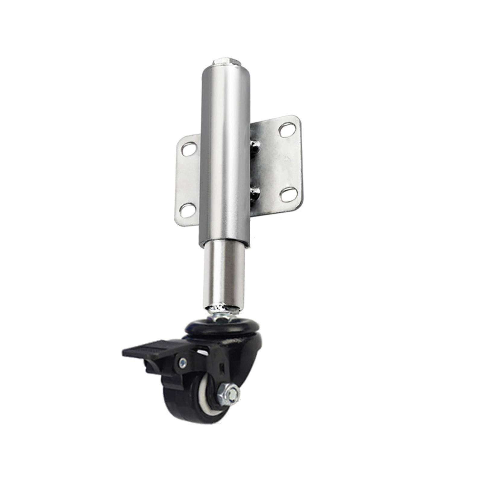 Rueda giratoria de 2 Pulgadas de Alta Resistencia para portón, con Resorte antipinchazos y Amortiguador retráctil de 60 mm, Capacidad de Carga de 154 Libras, Resistente y silenciosa, 1 unida