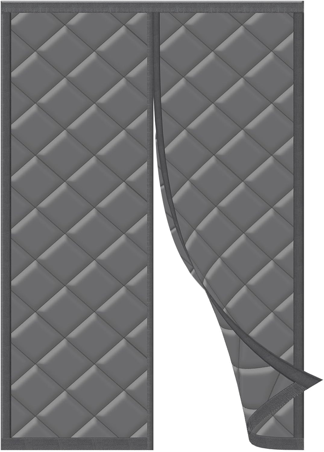 Tenda Magnetica Autoassorbente Per Porta 100x210 Cm - Isolante Termico E Acustico, Grigio, Senza Foratura - Foto 9