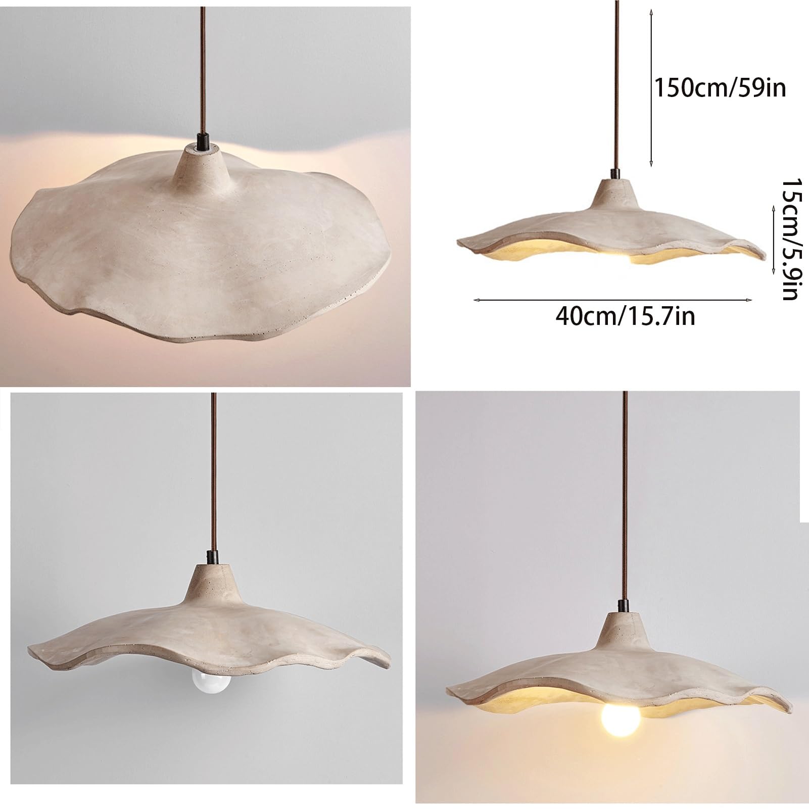 MECOLA Grey Cement Pendant Light Japanese Style Concrete Pendant