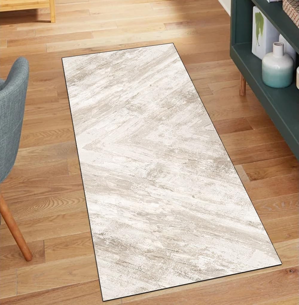 Alfombra cocina antideslizante beige contra manchas y resbalones 40x200 cm pasillo