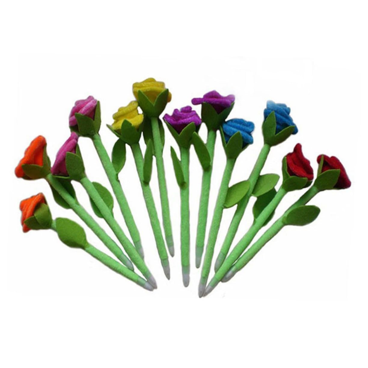 Operitacx 36stücke Kugelschreiber Mit Rosendesign Blaue Tinte Bunte Filzblumen Dekorative Stifte Für Büro Und Zuhause Geschenkidee Für Blumenliebhaber Ca Lang