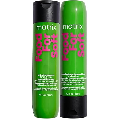 Matrix Food For Soft Shampoo & Conditioner Set For Dry and Brittle Hair - Moisturizes, Detangles and Cleanses, With Hyaluronic Acid & Avocado Oil