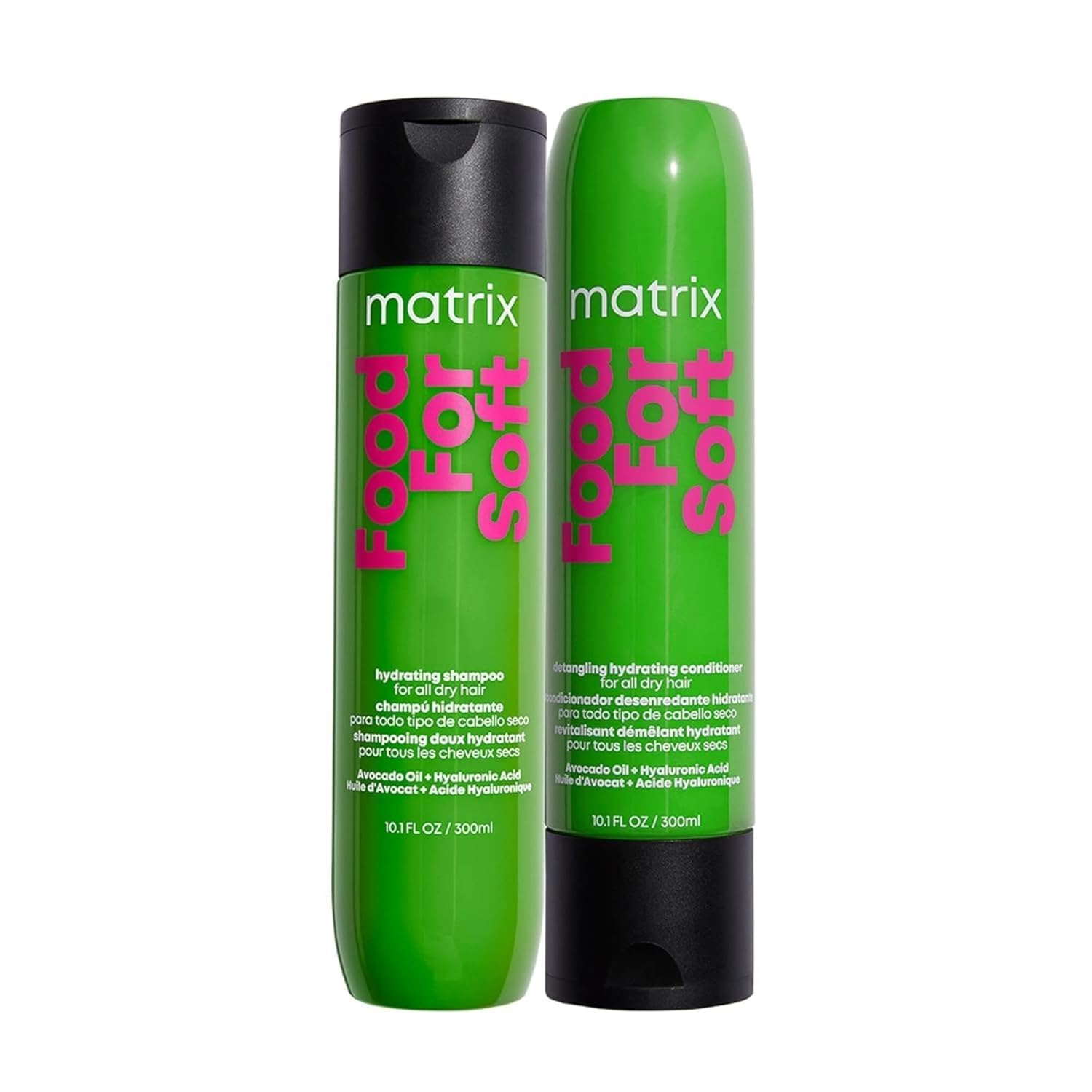 Matrix Food For Soft Shampoo & Conditioner Set For Dry and Brittle Hair - Moisturizes, Detangles and Cleanses, With Hyaluronic Acid & Avocado Oil