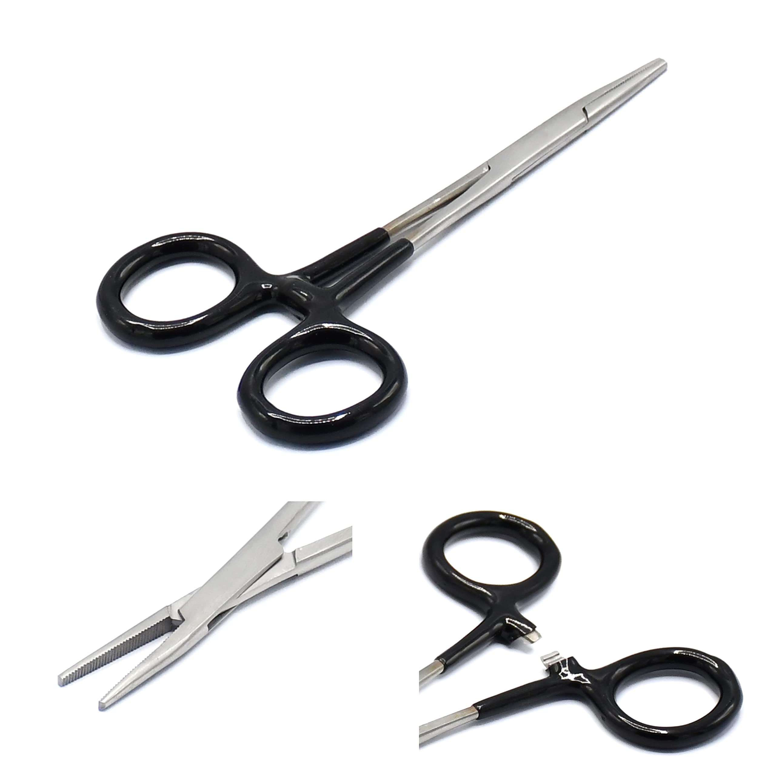 OdontoMed2011 Pince Hémostatique Autobloquante En Acier Inoxydable Pour Outils De Loisirs, électronique, Pêche Et Taxidermie, Poignée En PVC (courbe Rouge, 12,7 Cm