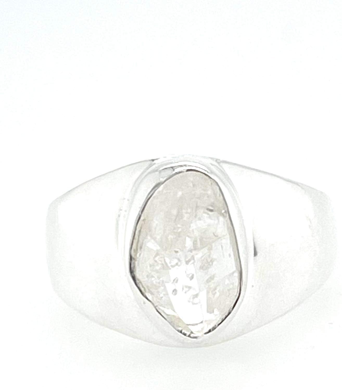 Natural Herkimer Diamond 925 Solid Sterling Silver Unisex Ring Size 7.25, 8, 8.5, 9