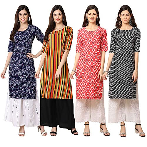 Image of Pinkmint Women's Crepe Floral Regular Kurta