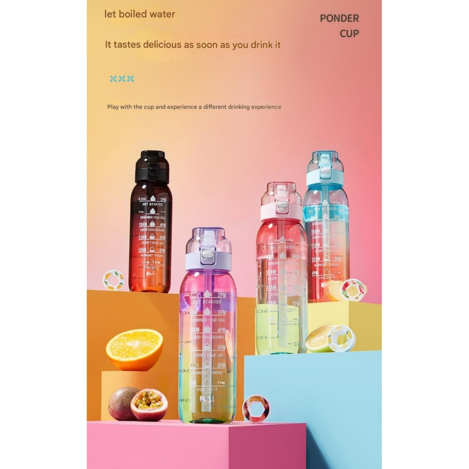 1000 ml Sport-Wasserflasche mit Strohhalm, hochwertiger Fitnessbecher, auslaufsicheres Design für Fitnessstudio, Outdoor und Hydratationsbedarf