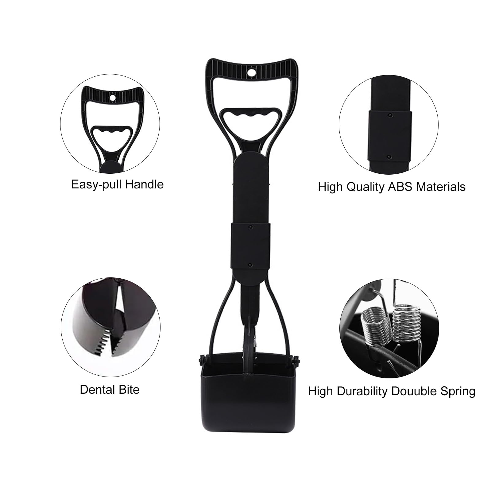Lusacy Pooper Scooper, Pet Pooper Scooper Set,Foldable Dog Poop Scooper, Portable Poop Scoop Shovel, Foldable Poop Scoops for Dogs and Cats, with Poop Bag Dispenser & Waste Bags - Image 3