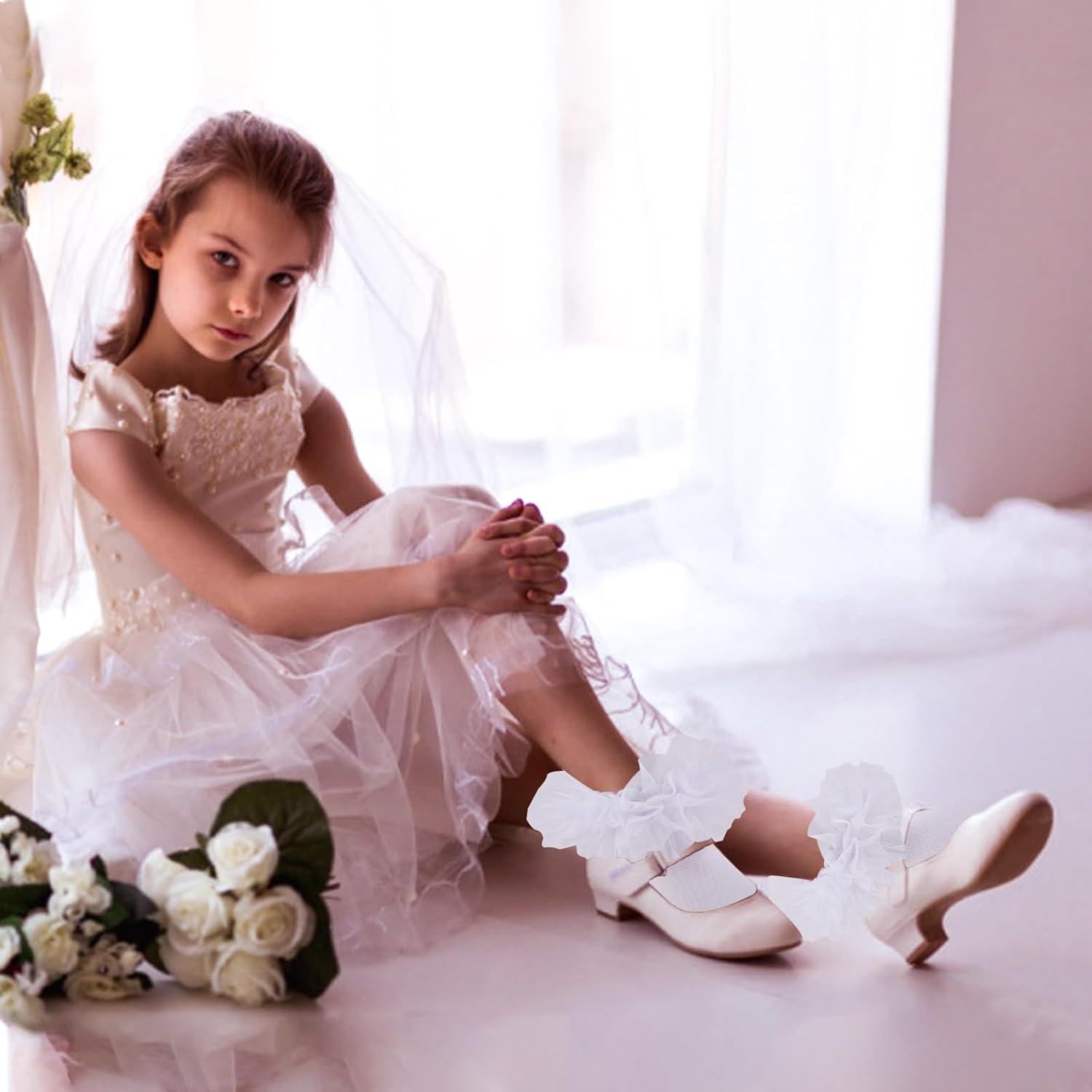 Grils Ruffle Socks Toddler Double Frilly Fluffy Princess Dress Cotton Sock Tutu Socks for Girls/Baby/Toddler - Image 2