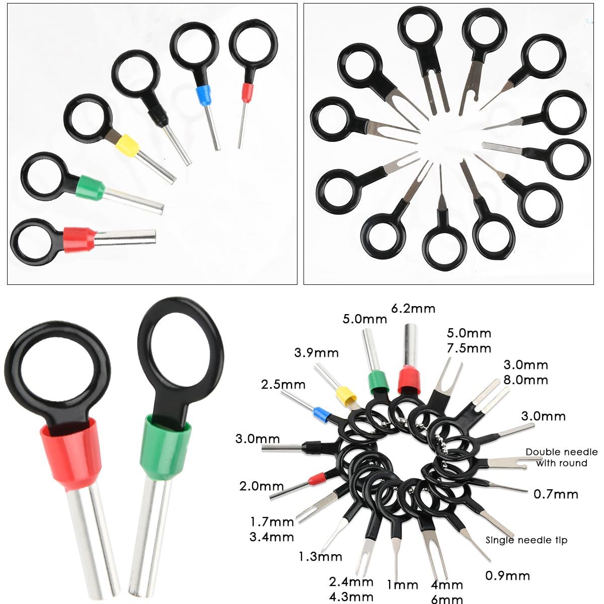 Connettore Elettrico Automobile Kit 703 Pz Pin Connettore 1/1,5/1,8/2,2/2,3/2,5/2,8/3,5 mm Maschio e Femmina, Capicorda Elettrici Impermeabili, Connettore Elettrico per Auto Moto e Barche