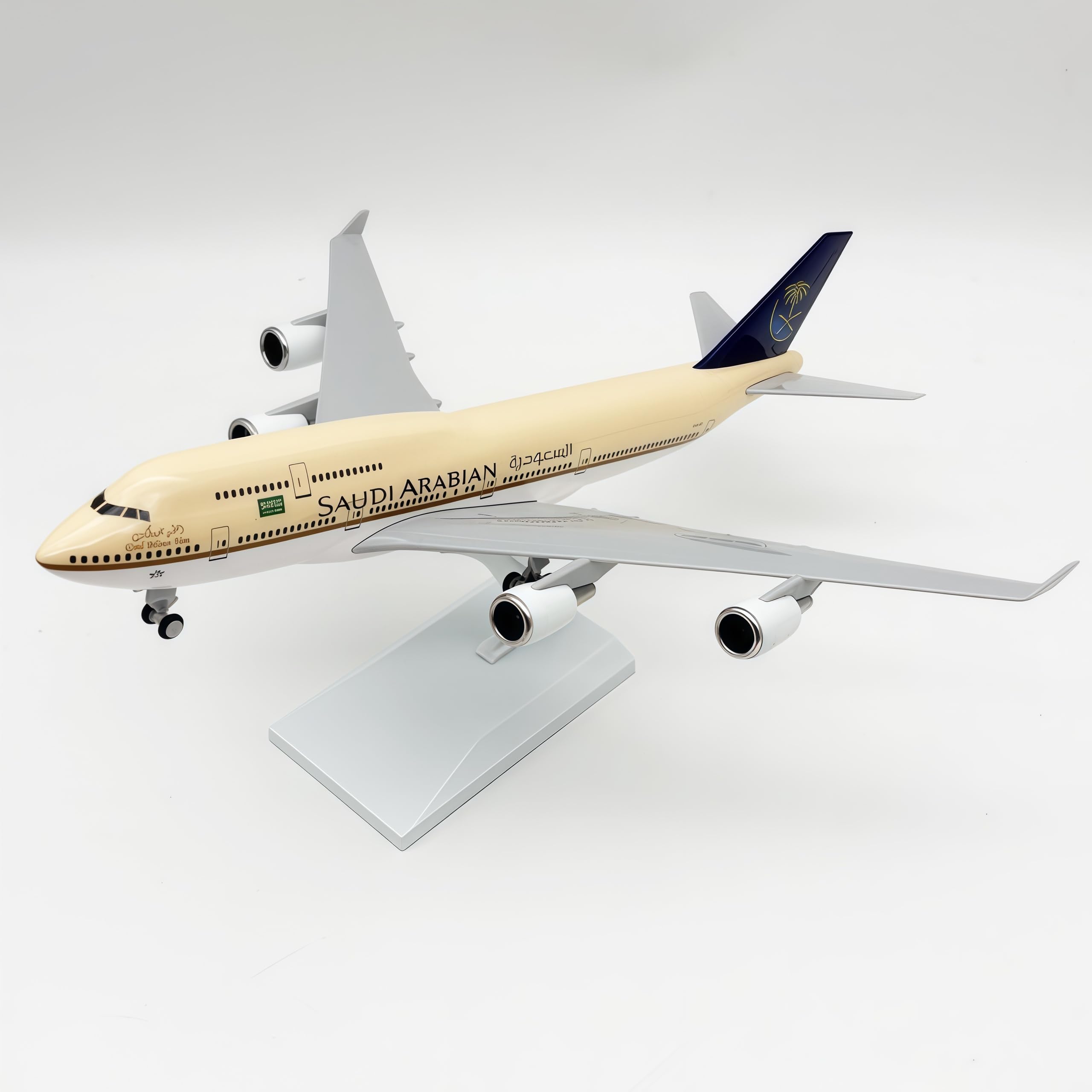 LGSRSNXHTX Saudi B747 30cm Diecast Metal Airplane Model Aircraft Model With Stand For Aviation Enthusiast Gift,Model aircraft collection