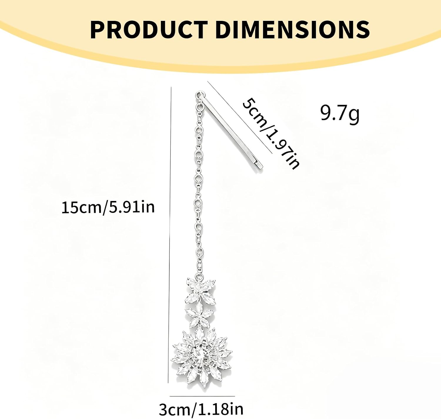 1 Piece Maang Tikka Elegant Sparkling Pendant Rhinestone Fashion Ethnic Traditional Forehead Chain Indian Head Jewelry for Women Bridal Prom Party Wedding Festival Ceremony Accessory