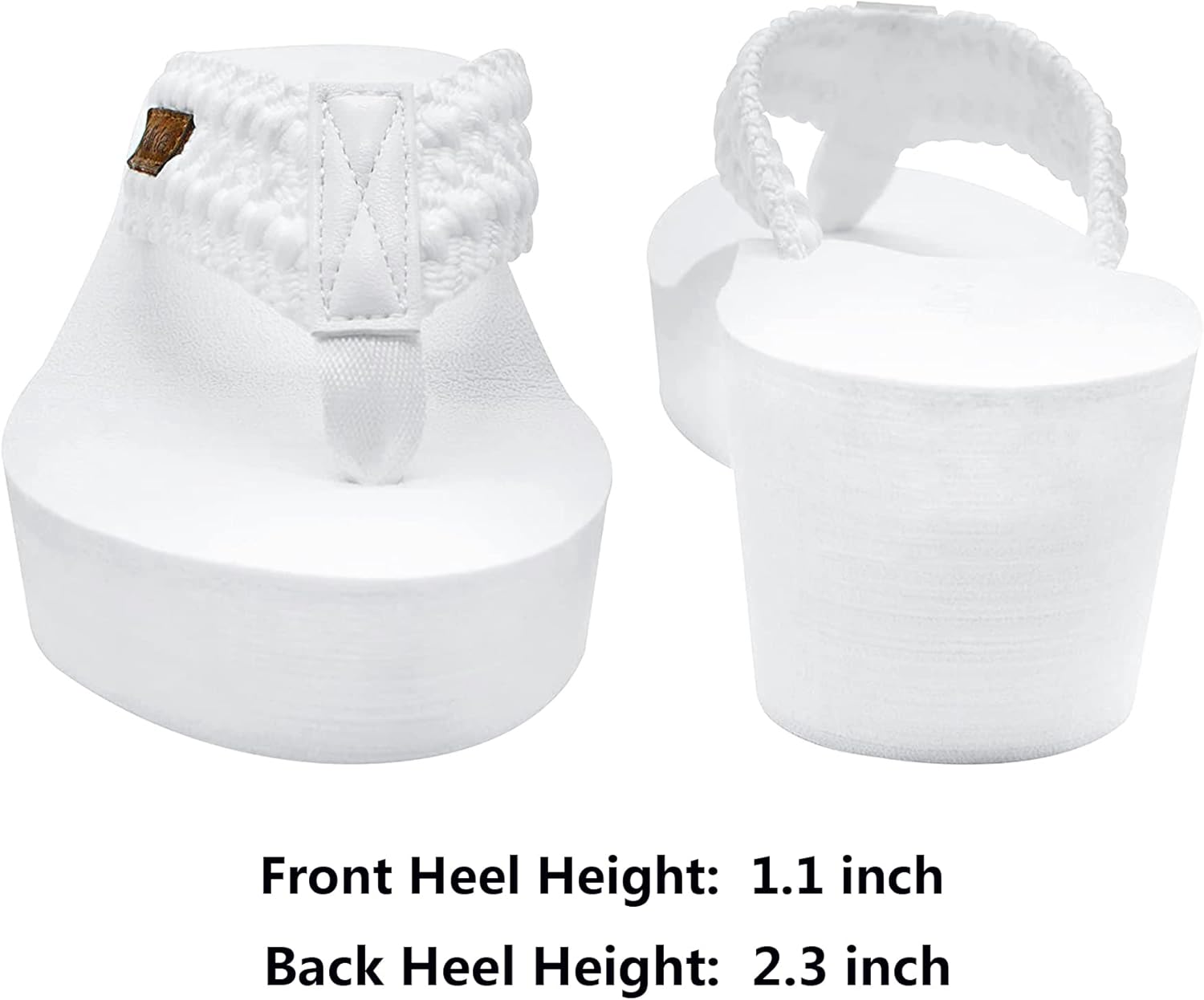 MALIDA Womens Wedge Arch Support Flip Flops Cushion Soft Rubber Midsole Platform Thong Sandals with Rubber Sole - Image 3