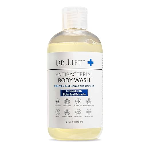 DR. LIFT Antibacterial Body Wash, 8 oz - Gentle & Effective Shower Gel - Made in America