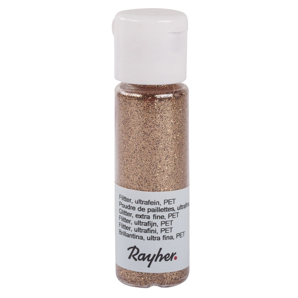 Rayher 39420639 Glitter Ultra Fine PET Bottle 20 ml Copper Gold