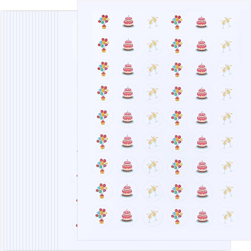 SUPERFINDINGS 20 Sheeet Birthday Planner Stickers Planner Crafting Paper Stickers Cute Aesthetic Sticker Cake Celebration Reminder Party Sticker for Calendar Waterproof Laptop Photo Albums