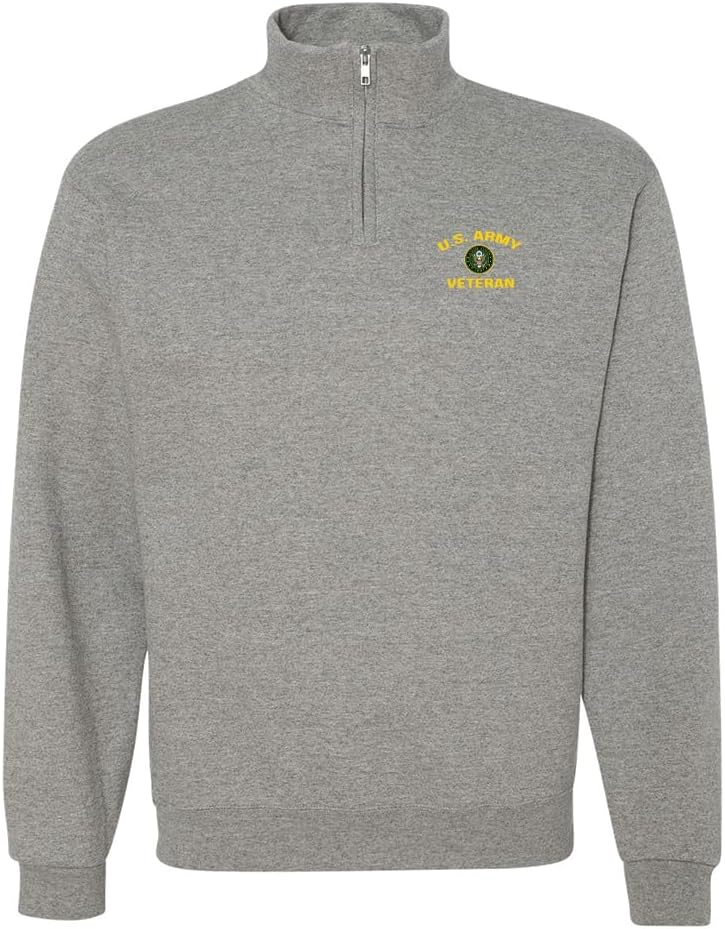 Military Productions US Army Veteran Quarter-Zip Sweatshirt Officially Licensed