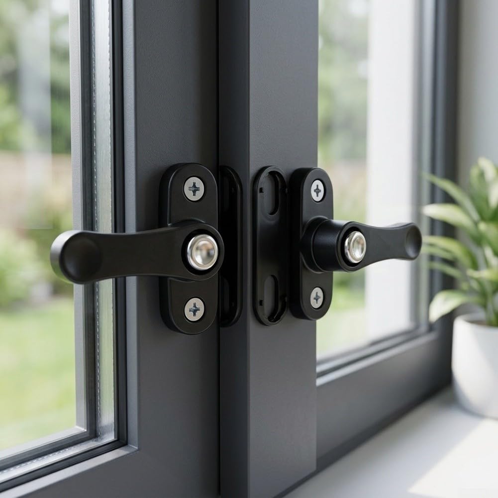 Cerradura Ventana UPVC Aleación Zinc Seguridad Antiintrusión(LockablePunchinge,2)