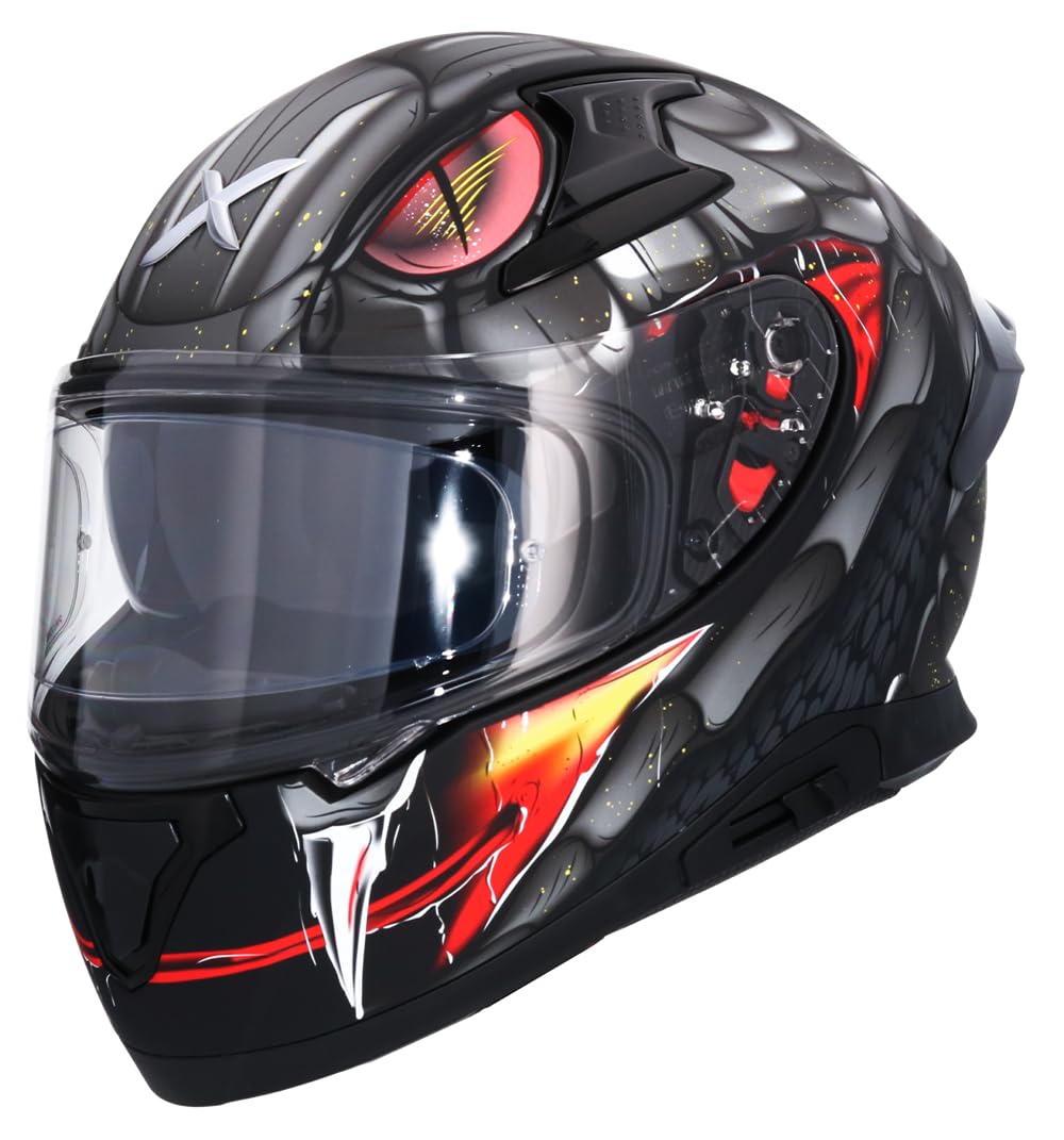 Casco Integral AXOR Apex Venomous DV Negro Mate Gris Totalmente Homologado (M 57/58)